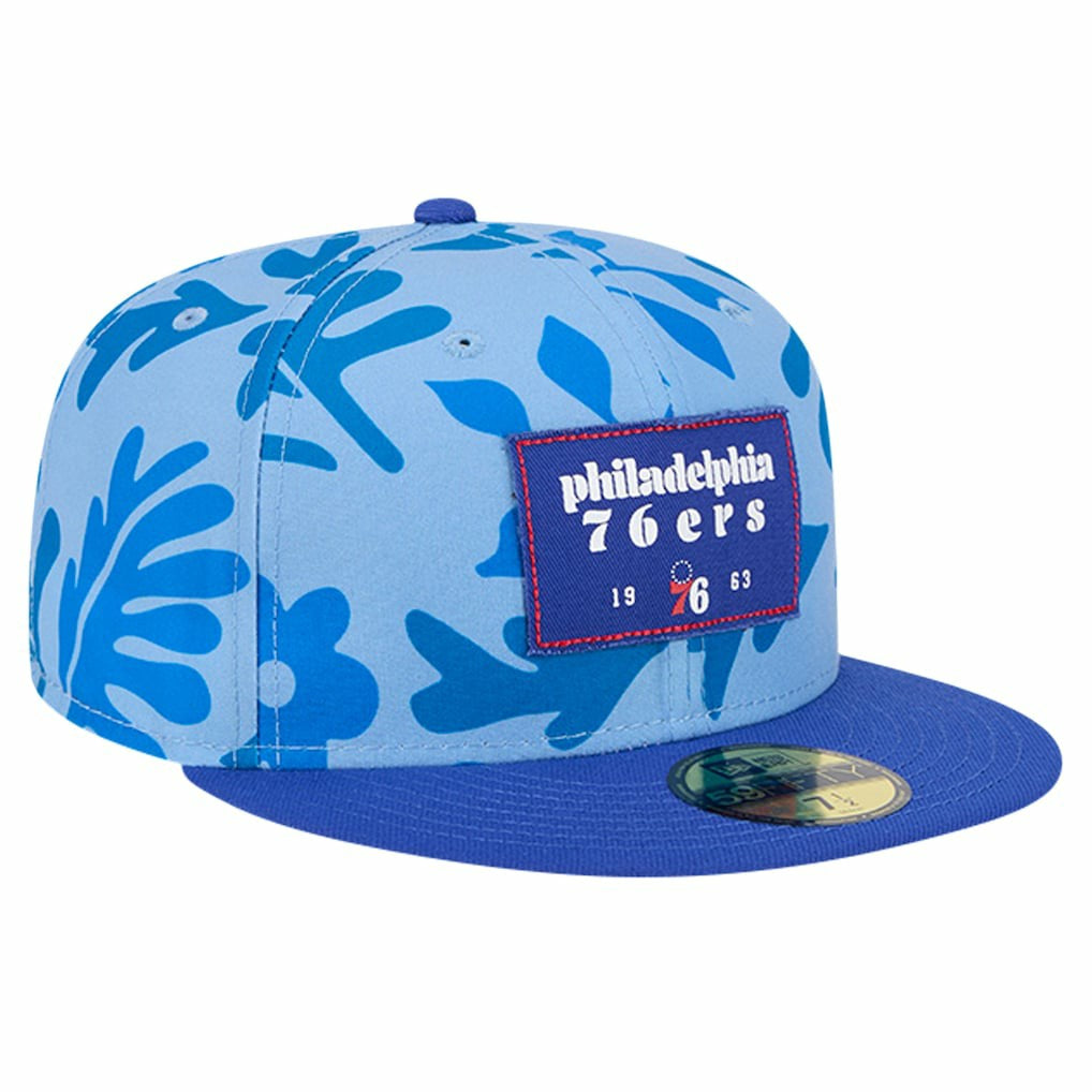 Philadelphia 76ers Palm Fronds 2-Tone 59FIFTY Fitted Hat - Royal | New Era online