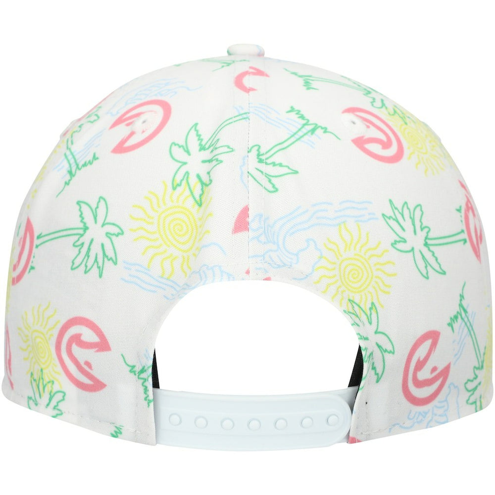 Atlanta Hawks Palm Trees and Waves Golfer Adjustable Hat - White | New Era discount