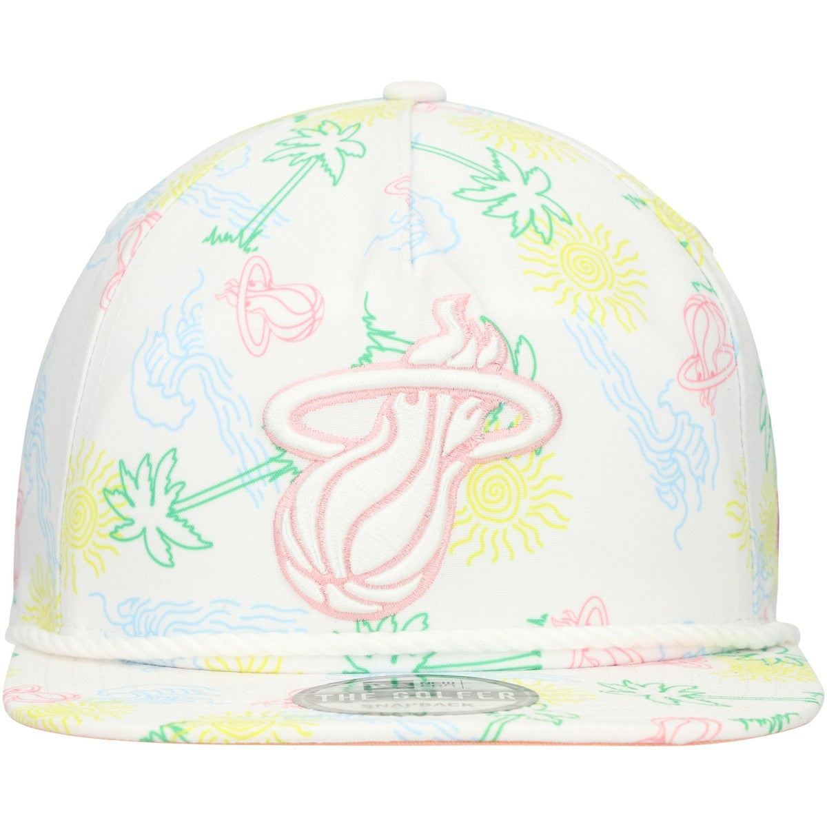 Miami Heat Palm Trees and Waves Golfer Adjustable Hat - White | New Era discount
