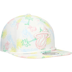Miami Heat Palm Trees and Waves Golfer Adjustable Hat - White | New Era discount