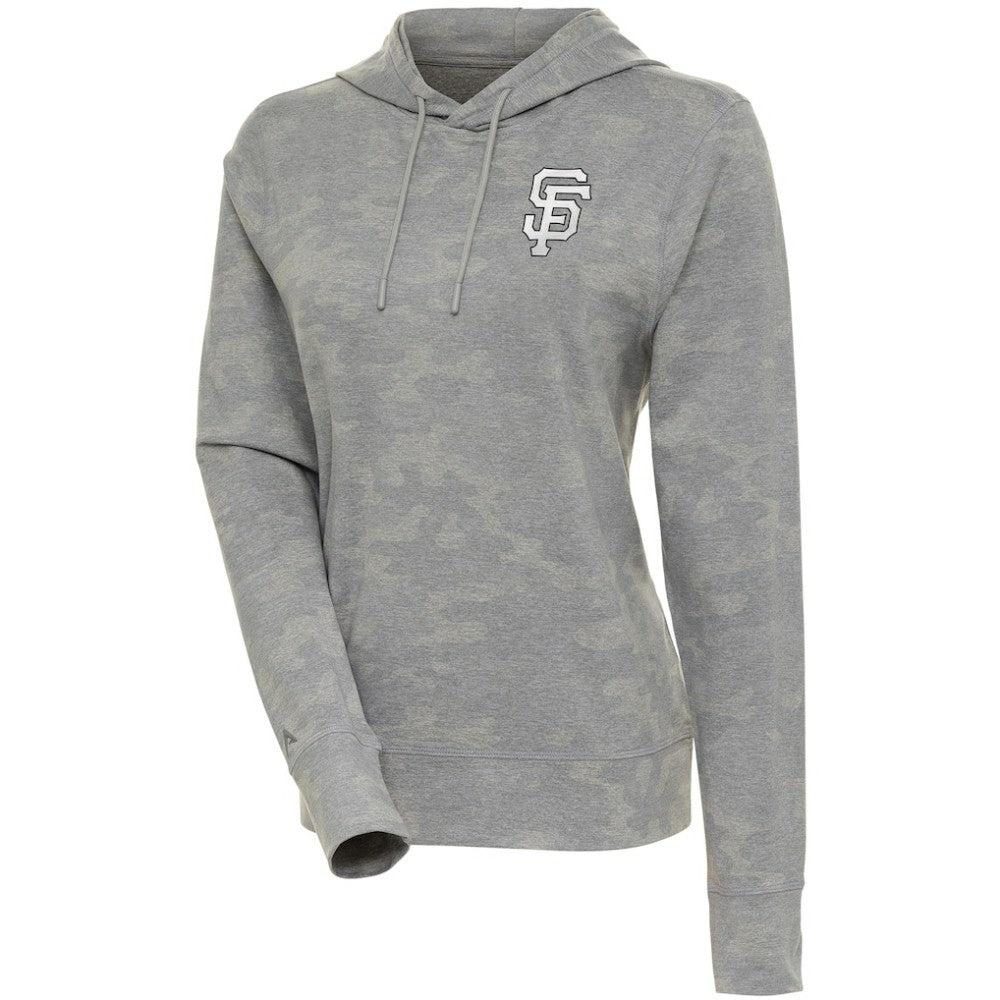 San Francisco Giants Antigua Women's Brushed Metallic Respite Pullover Hoodie - White