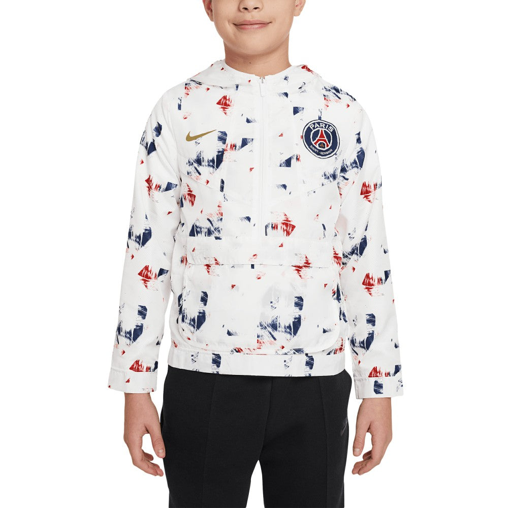 Paris Saint-Germain Youth Amplify Anorak Half-Zip Hoodie Jacket - White | Nike discount
