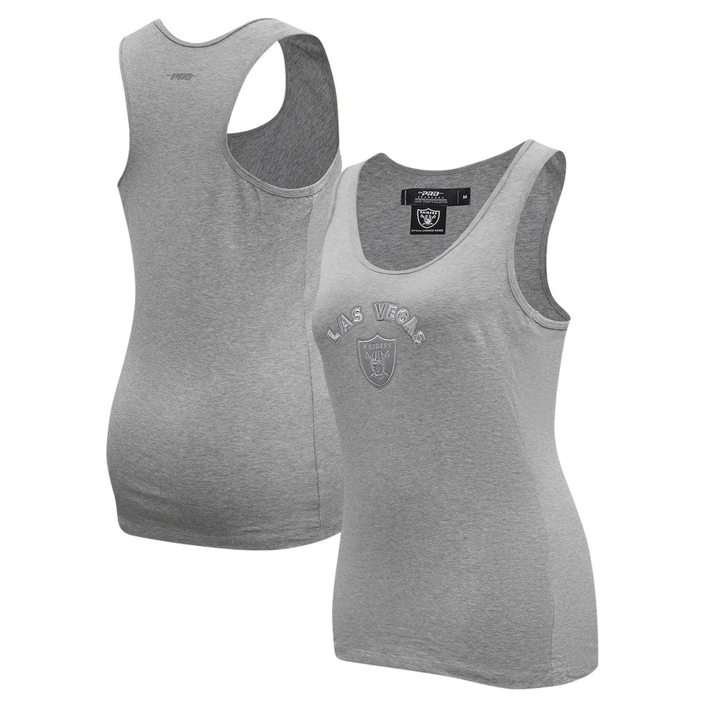 Las Vegas Raiders Pro Standard Women's Triple Tonal Racerback Tank Top - Gray on sale