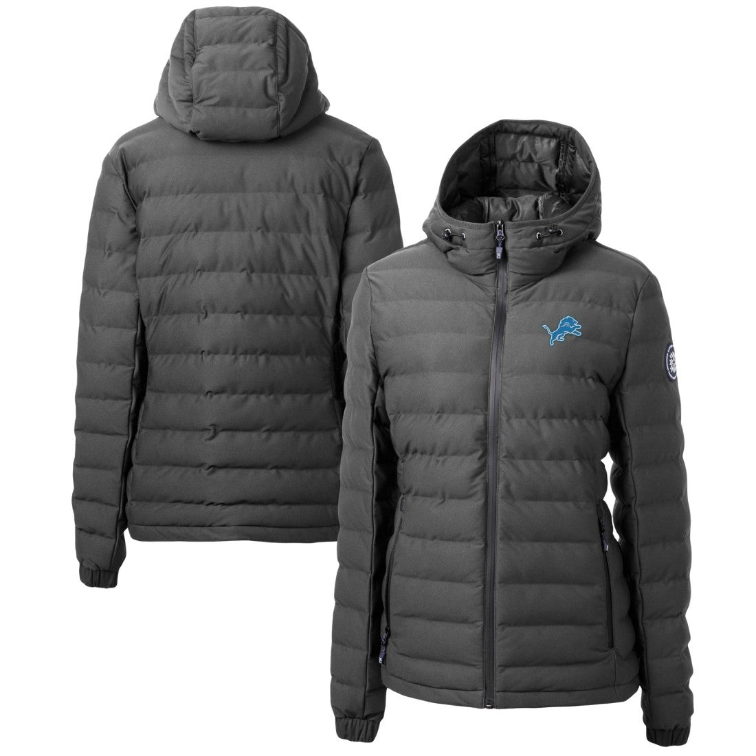 Detroit Lions Cutter & Buck Women's Mission Ridge Repreve Eco Insulated Full-Zip Puffer Jacket - Gray on sale