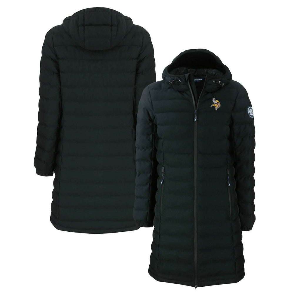 Minnesota Vikings Cutter & Buck Women's Mission Ridge Repreve Eco Insulated Long Full-Zip Puffer Jacket - Black on sale