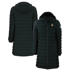 Minnesota Vikings Cutter & Buck Women's Mission Ridge Repreve Eco Insulated Long Full-Zip Puffer Jacket - Black on sale
