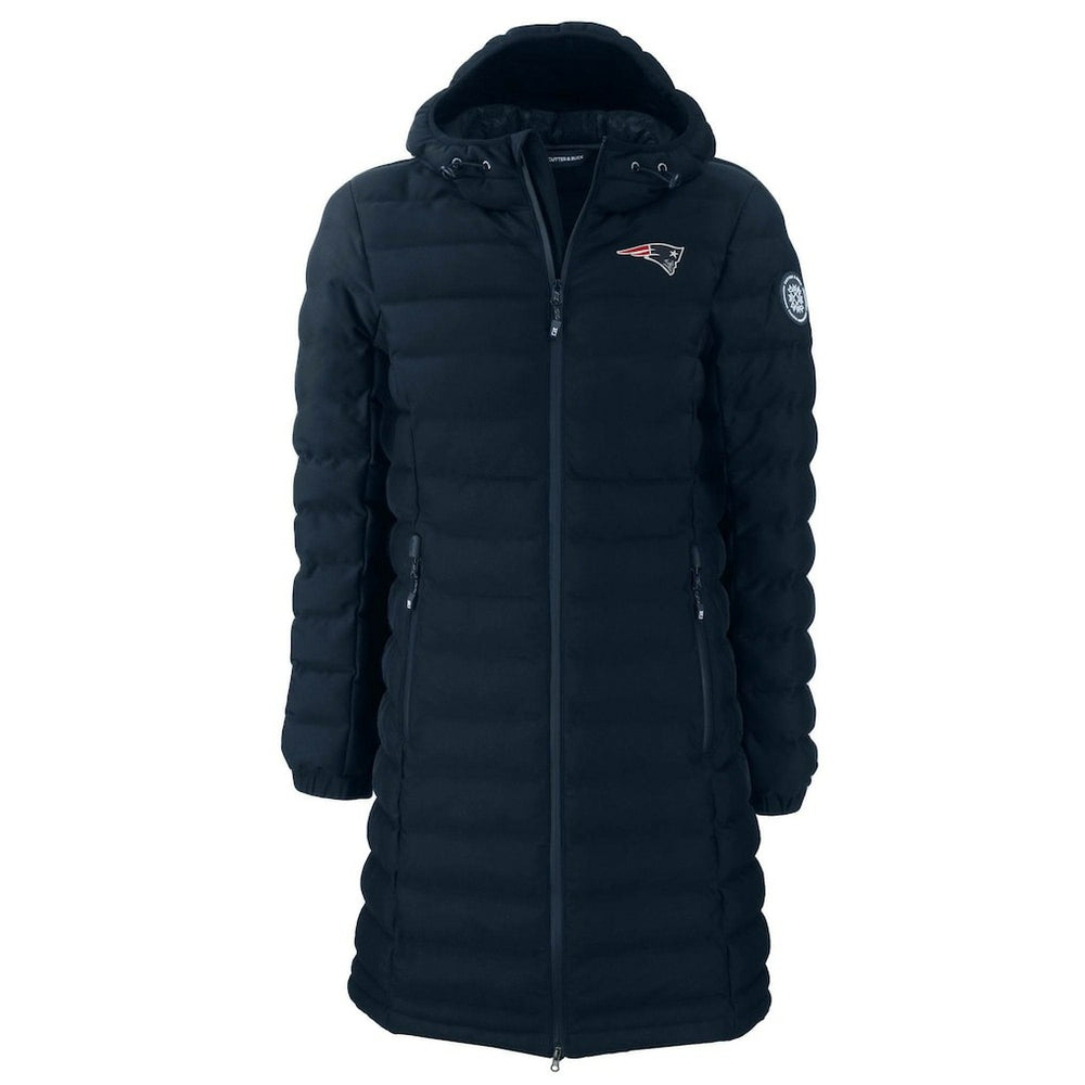 New England Patriots Cutter & Buck Women's Mission Ridge Repreve Eco Insulated Long Full-Zip Puffer Jacket - Navy cheap