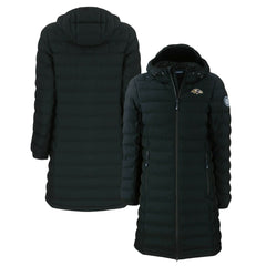 Baltimore Ravens Cutter & Buck Women's Mission Ridge Repreve Eco Insulated Long Full-Zip Puffer Jacket - Black outlet