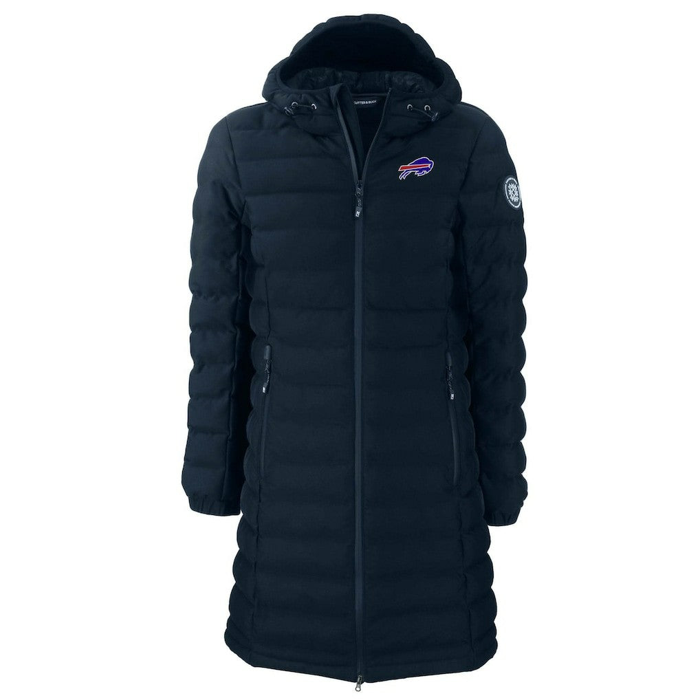 Buffalo Bills Cutter & Buck Women's Mission Ridge Repreve Eco Insulated Long Full-Zip Puffer Jacket - Navy on sale
