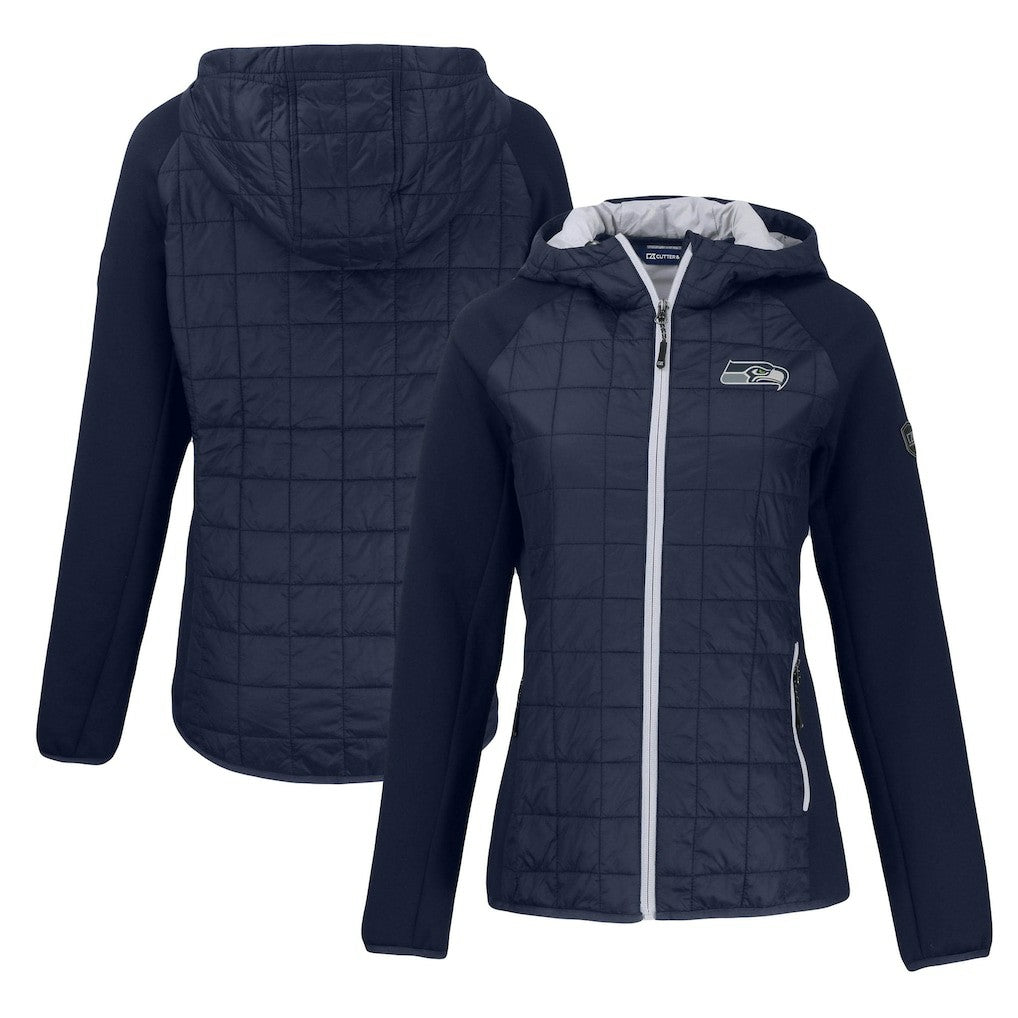 Seattle Seahawks Cutter & Buck Women's Rainier Primaloft Eco Full-Zip Hybrid Jacket - Navy sale