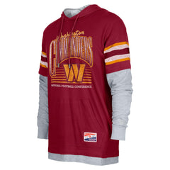 Washington Commanders New Era Twofer Long Sleeve Hooded T-Shirt - Burgundy for sale