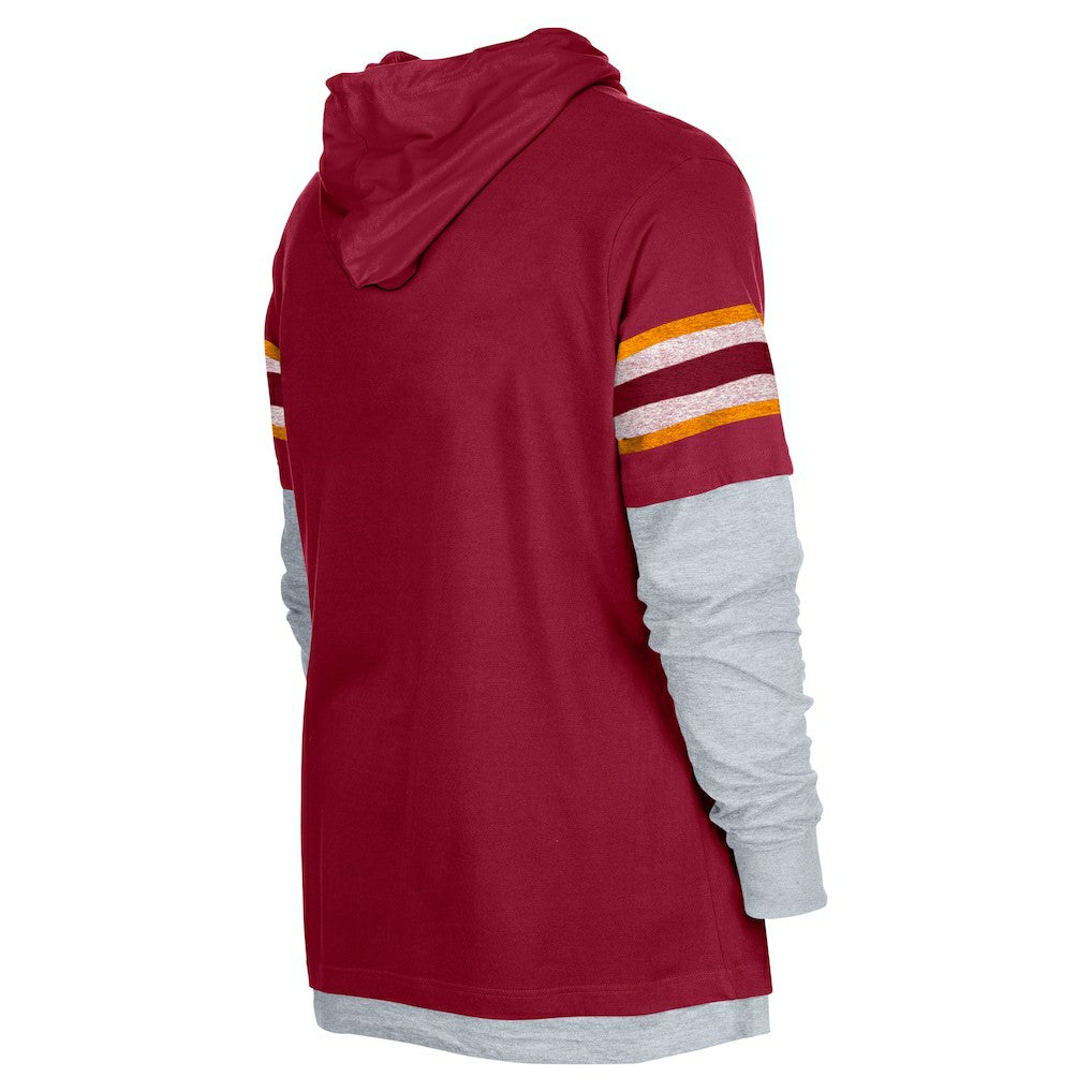 Washington Commanders New Era Twofer Long Sleeve Hooded T-Shirt - Burgundy for sale