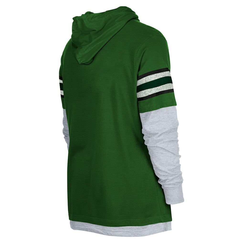New York Jets New Era Twofer Long Sleeve Hooded T-Shirt - Green discount
