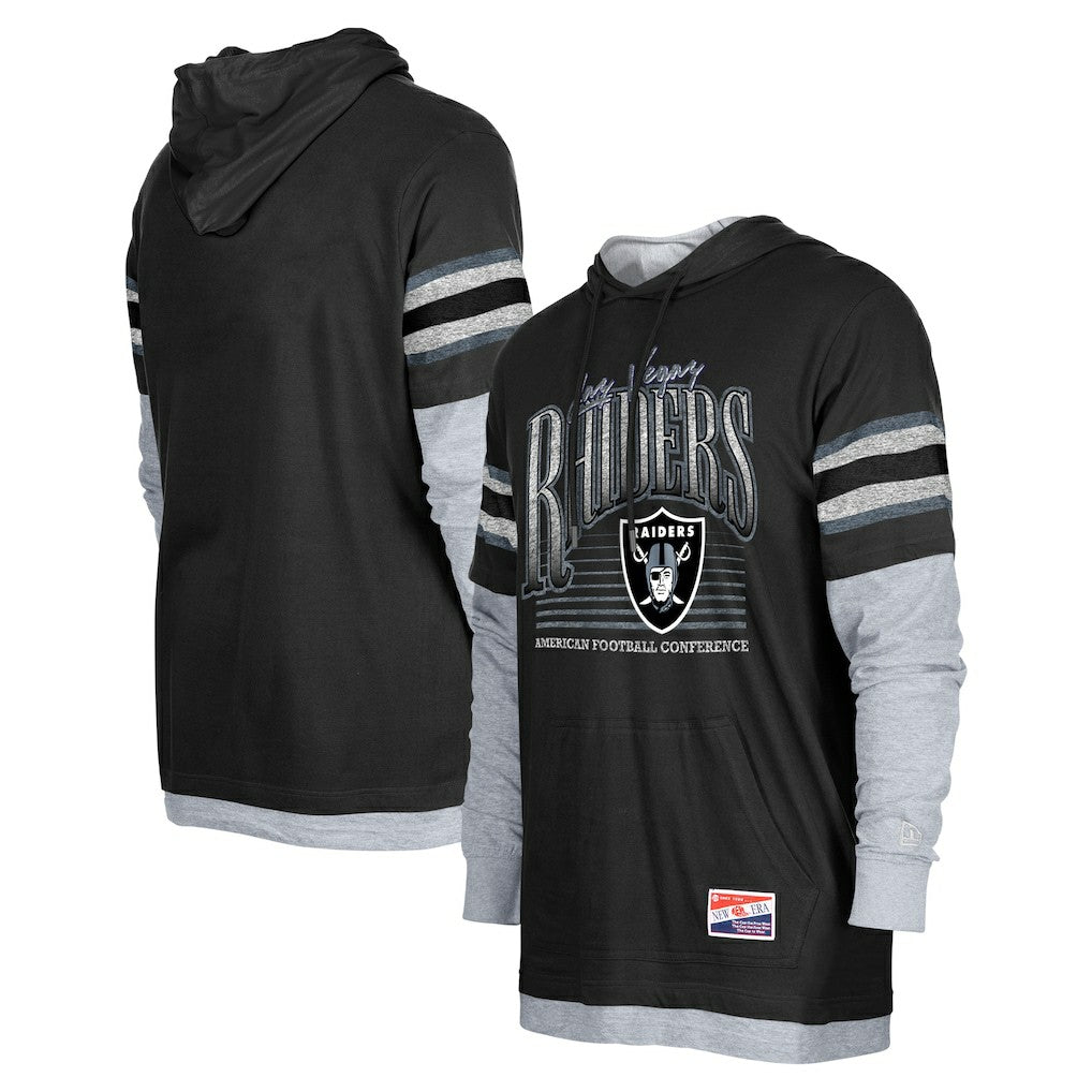 Las Vegas Raiders New Era Twofer Long Sleeve Hooded T-Shirt - Black for sale