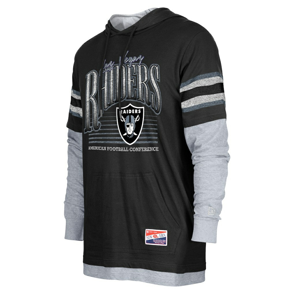 Las Vegas Raiders New Era Twofer Long Sleeve Hooded T-Shirt - Black for sale