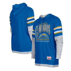 Los Angeles Chargers New Era Twofer Long Sleeve Hooded T-Shirt - Royal sale