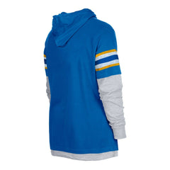 Los Angeles Chargers New Era Twofer Long Sleeve Hooded T-Shirt - Royal sale