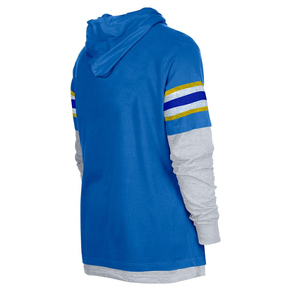 Los Angeles Rams New Era Twofer Long Sleeve Hooded T-Shirt - Royal cheap