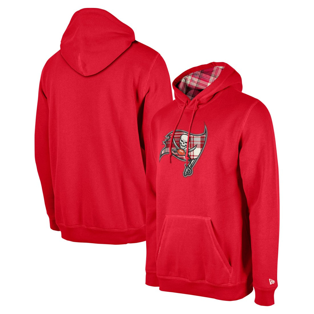 Tampa Bay Buccaneers New Era 3rd Down Plaid Pullover Hoodie - Red sale