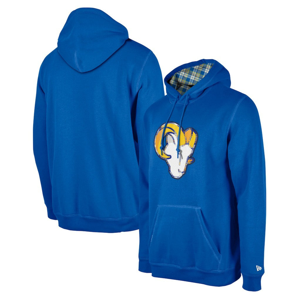 Los Angeles Rams New Era 3rd Down Plaid Pullover Hoodie - Royal sale