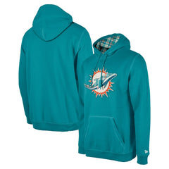 Miami Dolphins New Era 3rd Down Plaid Pullover Hoodie - Teal outlet