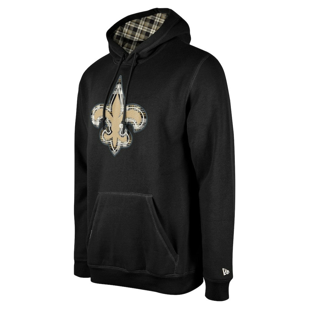 New Orleans Saints New Era 3rd Down Plaid Pullover Hoodie - Black online
