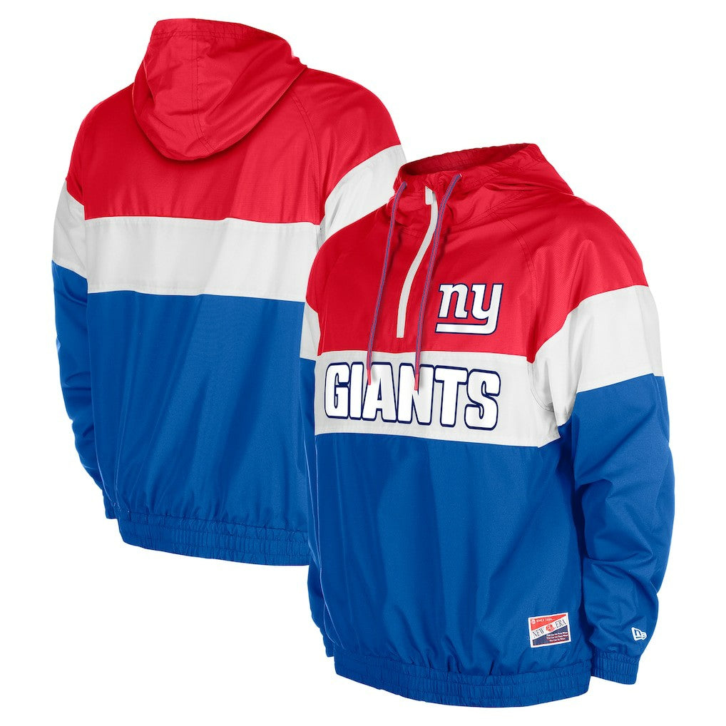 New York Giants New Era 3rd Down Raglan Quarter-Zip Windbreaker Jacket - Royal outlet