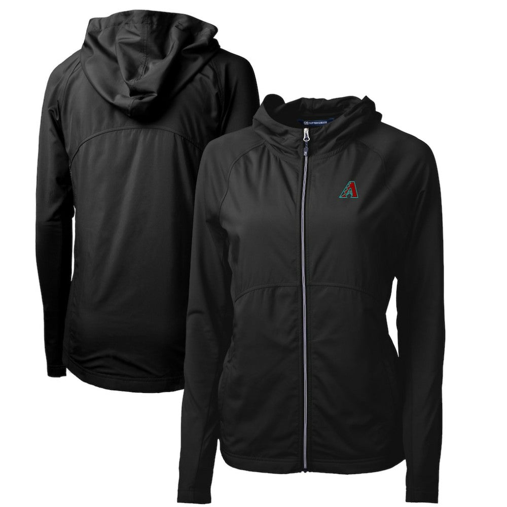 Arizona Diamondbacks Cutter & Buck Women's Adapt Eco Knit Hybrid Recycled Full-Zip Hoodie - Black