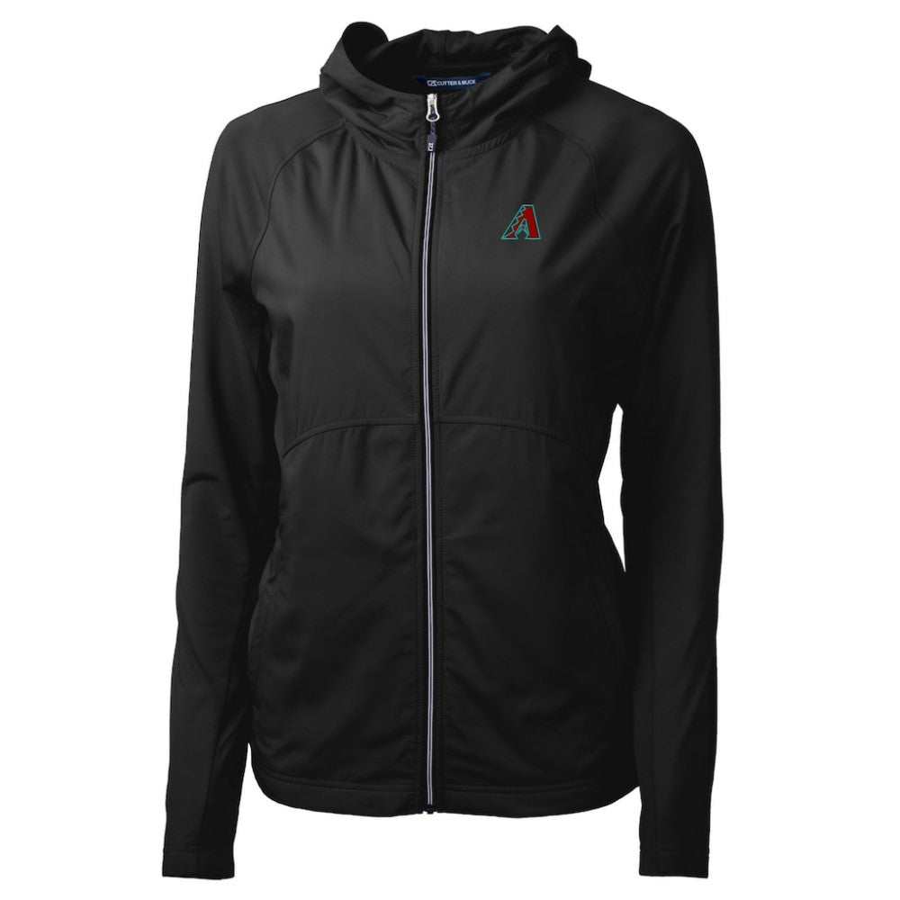 Arizona Diamondbacks Cutter & Buck Women's Adapt Eco Knit Hybrid Recycled Full-Zip Hoodie - Black