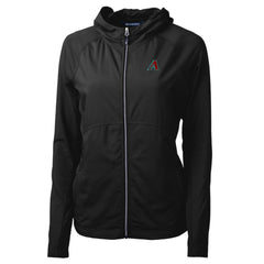 Arizona Diamondbacks Cutter & Buck Women's Adapt Eco Knit Hybrid Recycled Full-Zip Hoodie - Black