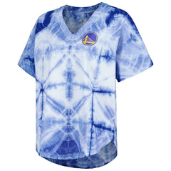 Golden State Warriors G-III 4Her by Carl Banks Women's Tournament Raglan Oversized Tie-Dye V-Neck T-Shirt sale - Royal online