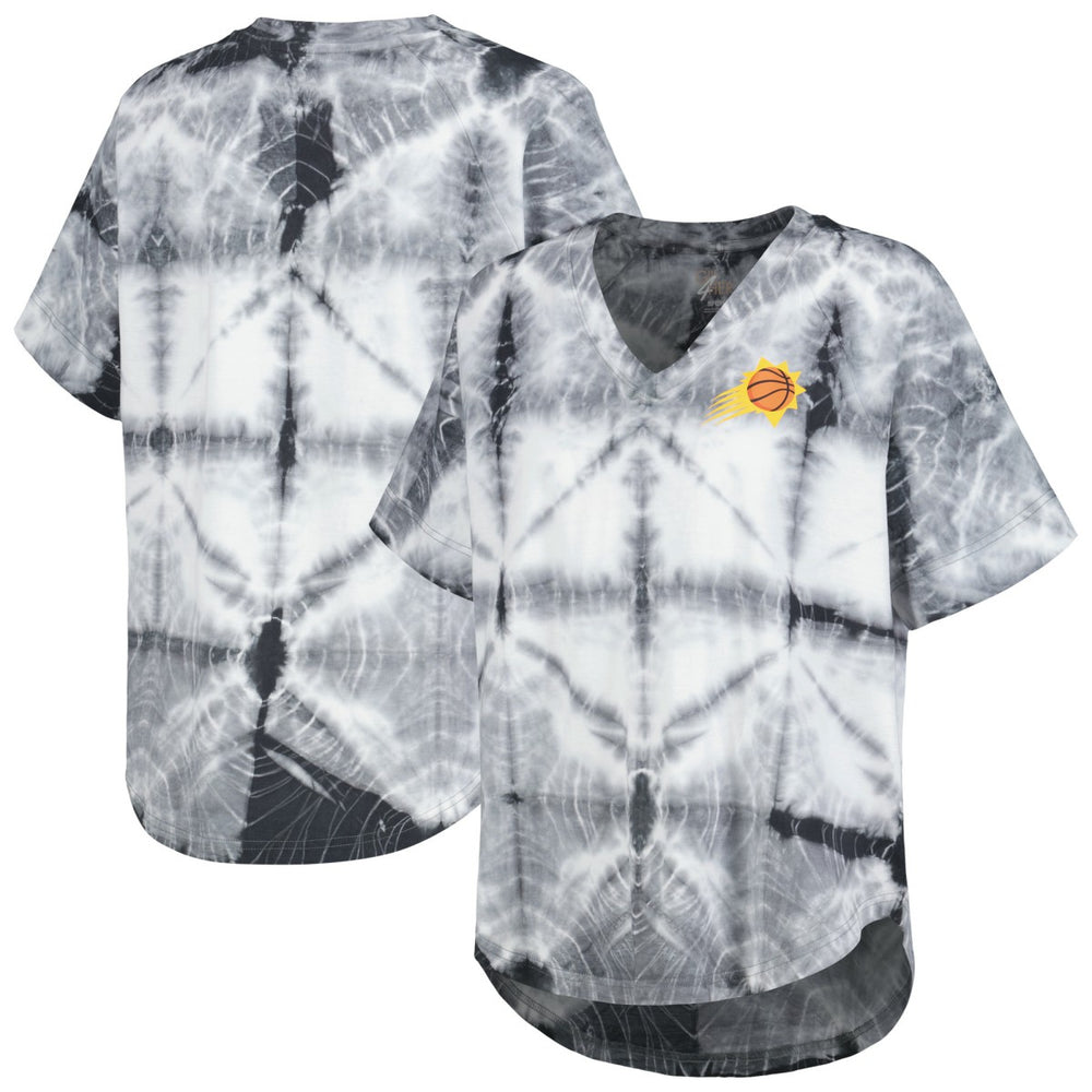 Phoenix Suns G-III 4Her by Carl Banks Women's Tournament Raglan Oversized Tie-Dye V-Neck T-Shirt - Black for sale
