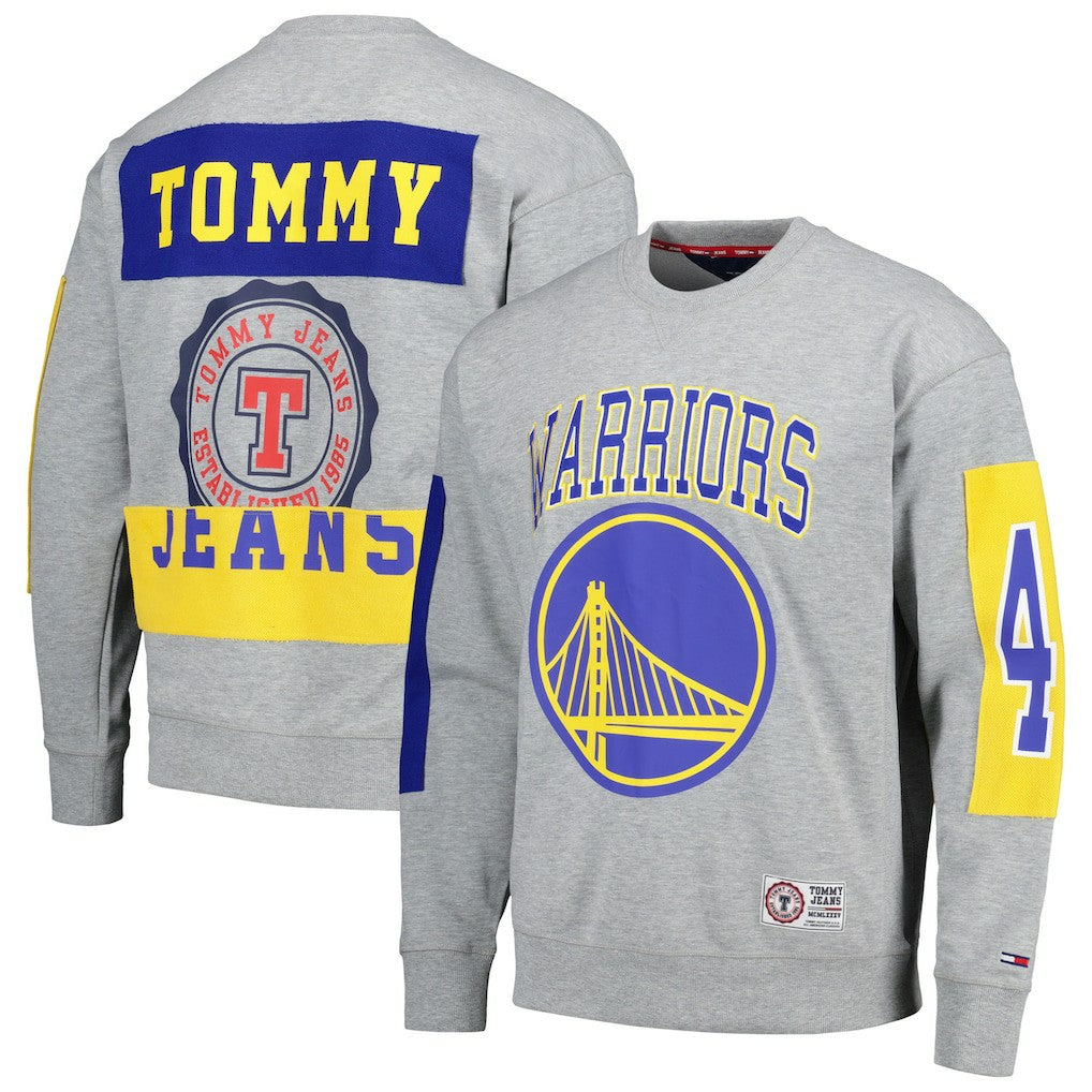 Golden State Warriors Tommy Jeans Hayes Crew Neck Pullover Sweatshirt sale - Heather Gray shop