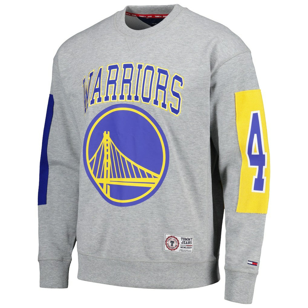 Golden State Warriors Tommy Jeans Hayes Crew Neck Pullover Sweatshirt sale - Heather Gray shop