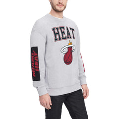 Miami Heat Tommy Jeans Hayes Crew Neck Pullover Sweatshirt - Heather Gray online