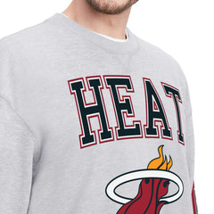 Miami Heat Tommy Jeans Hayes Crew Neck Pullover Sweatshirt - Heather Gray online