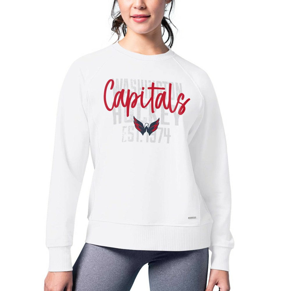 Washington Capitals MSX by Michael Strahan Women's Millie Raglan Pullover Sweatshirt White