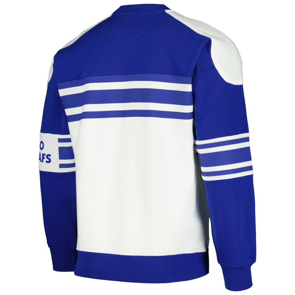 Toronto Maple Leafs Starter Defense Fleece Crewneck Pullover Sweatshirt White