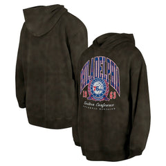 Philadelphia 76ers Unisex Oversized Essentials Pigment Wash Fleece Pullover Hoodie - Charcoal | New Era on sale