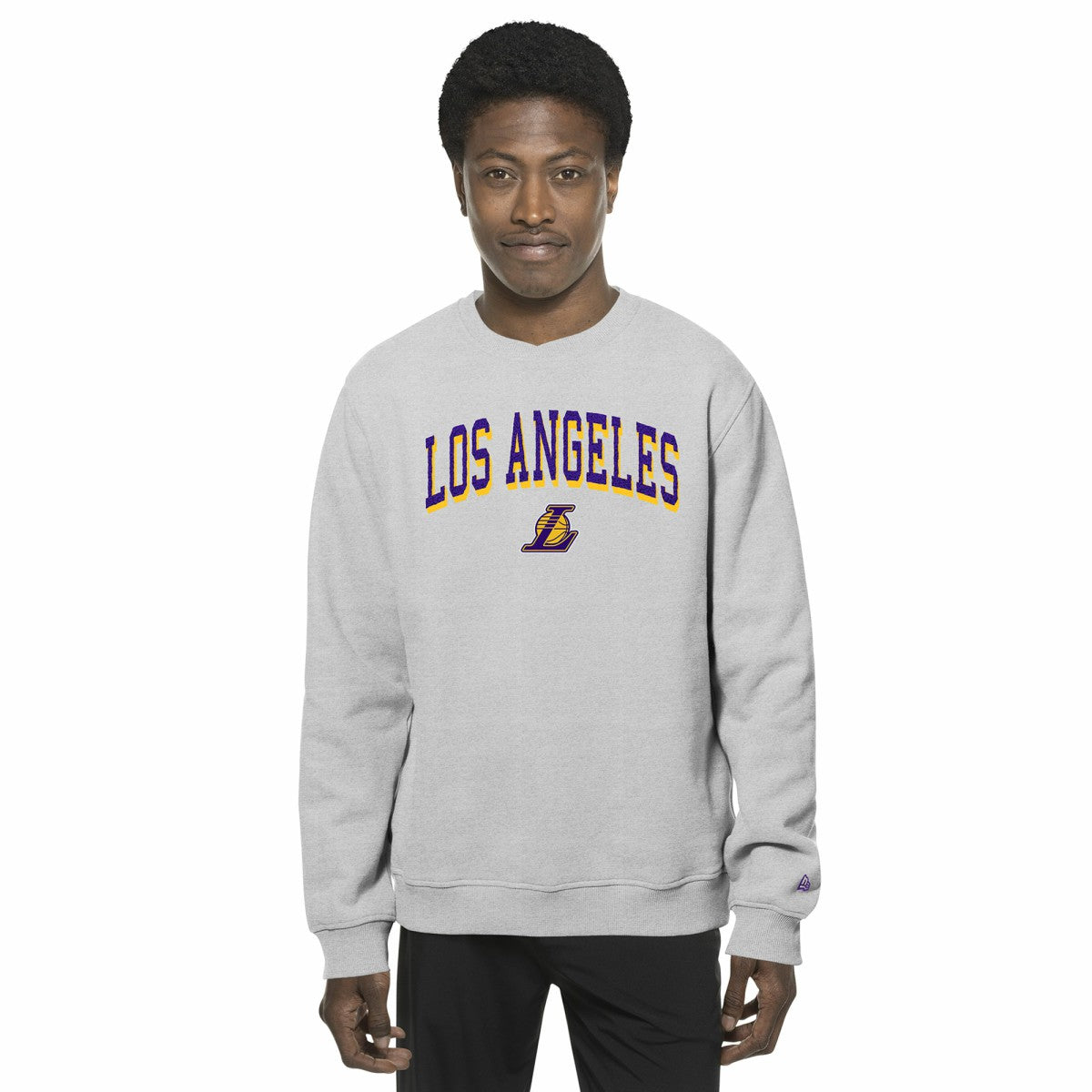 Los Angeles Lakers Chenille Cross Over Pullover Sweatshirt - Gray | New Era online