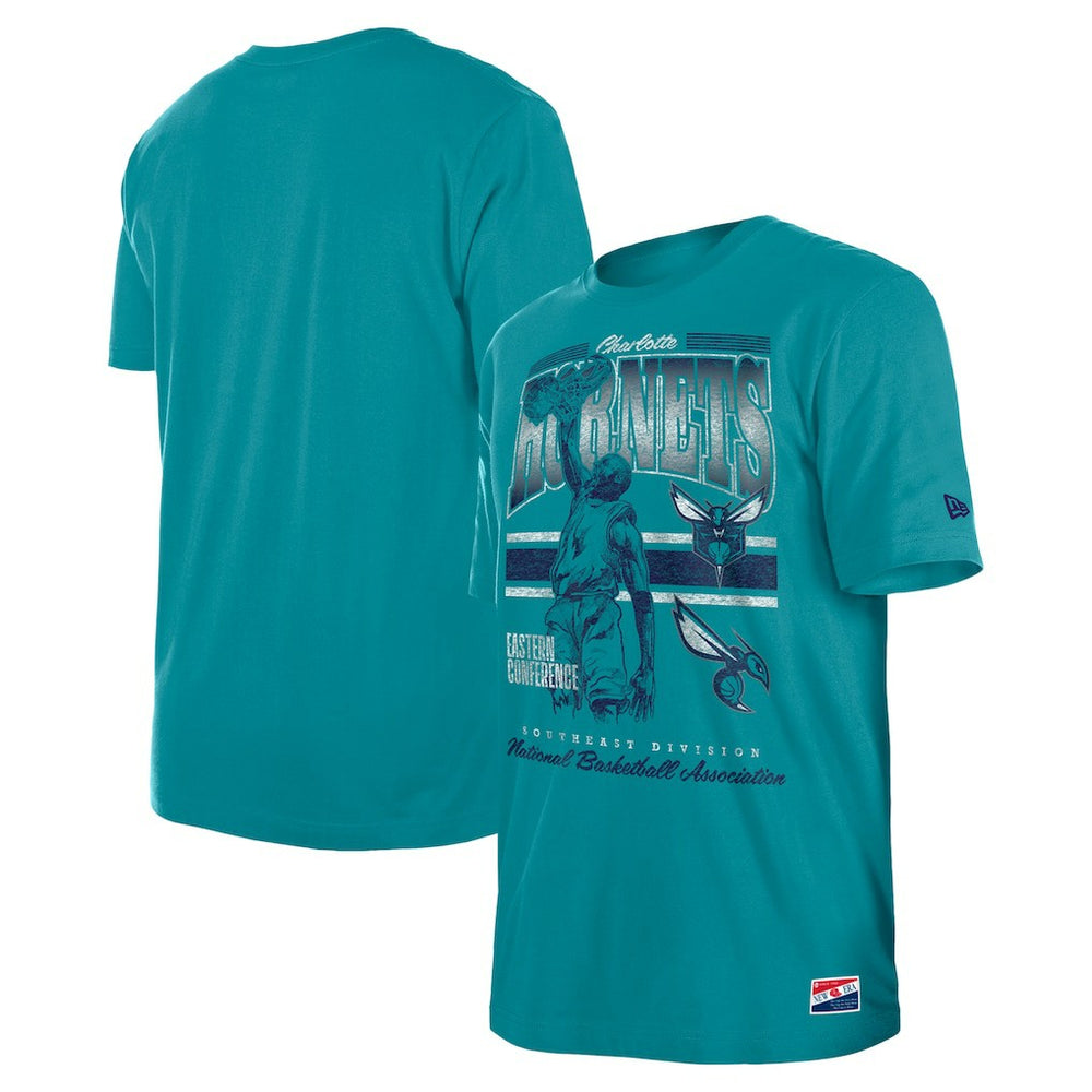 Charlotte Hornets Enzyme Wash Oversized T-Shirt - Teal | New Era shop