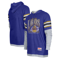 Los Angeles Lakers Layered Long Sleeve Hoodie T-Shirt - Purple | New Era on sale