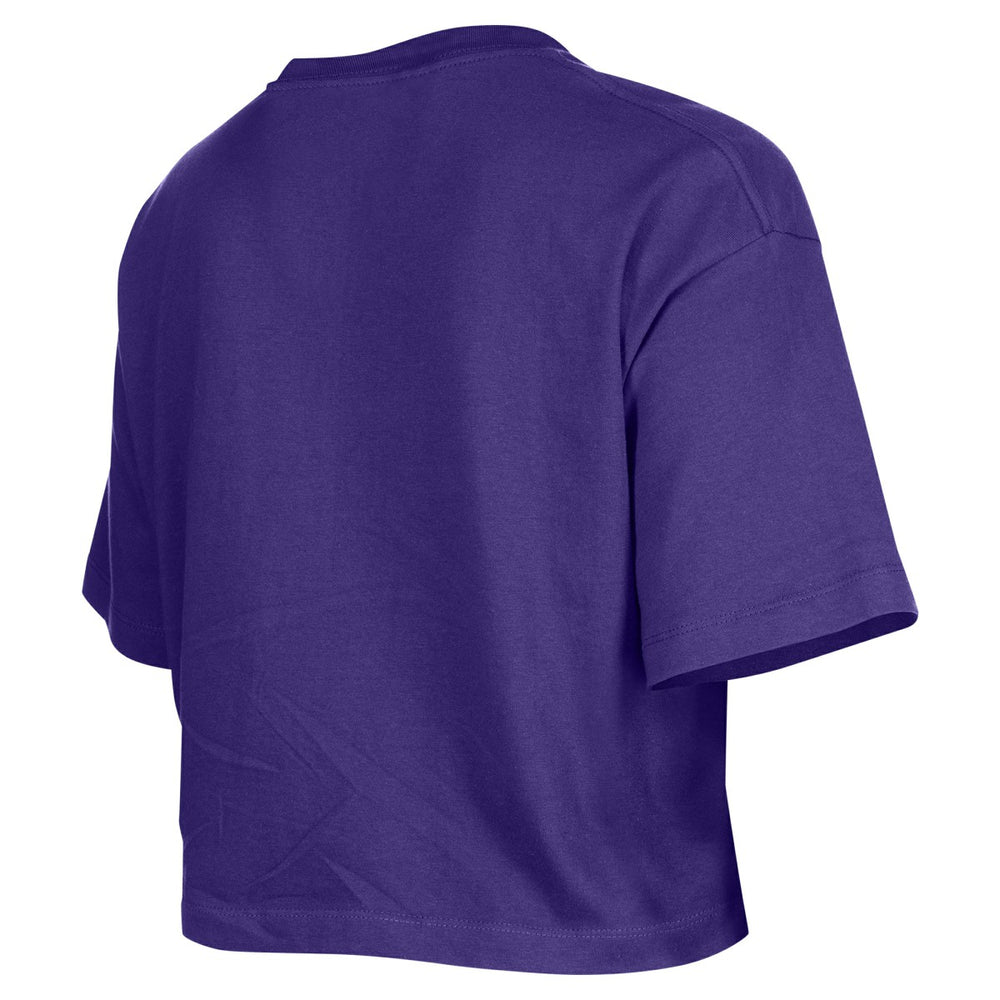 Los Angeles Lakers Women's Oversized Boxy Crop T-Shirt - Purple | New Era cheap
