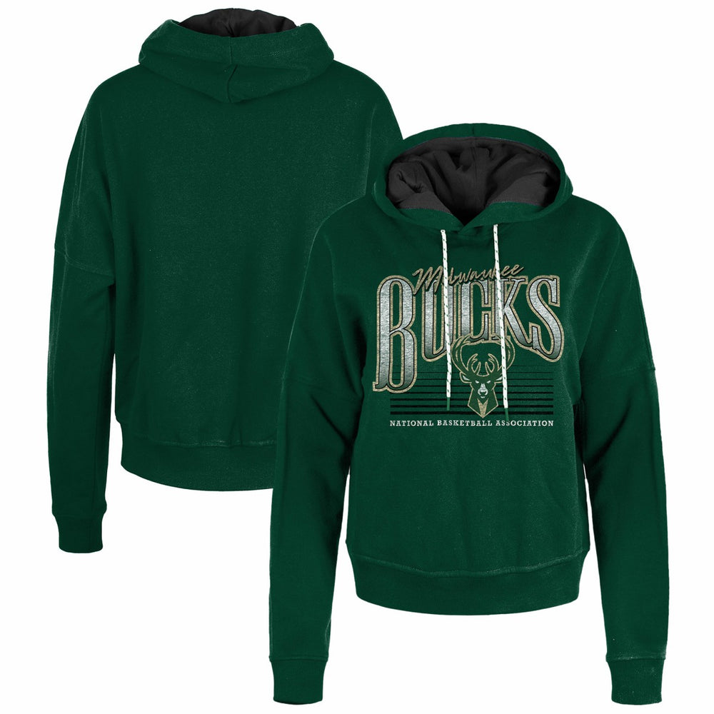 Milwaukee Bucks Women's Boxy Pullover Hoodie - Hunter Green | New Era sale