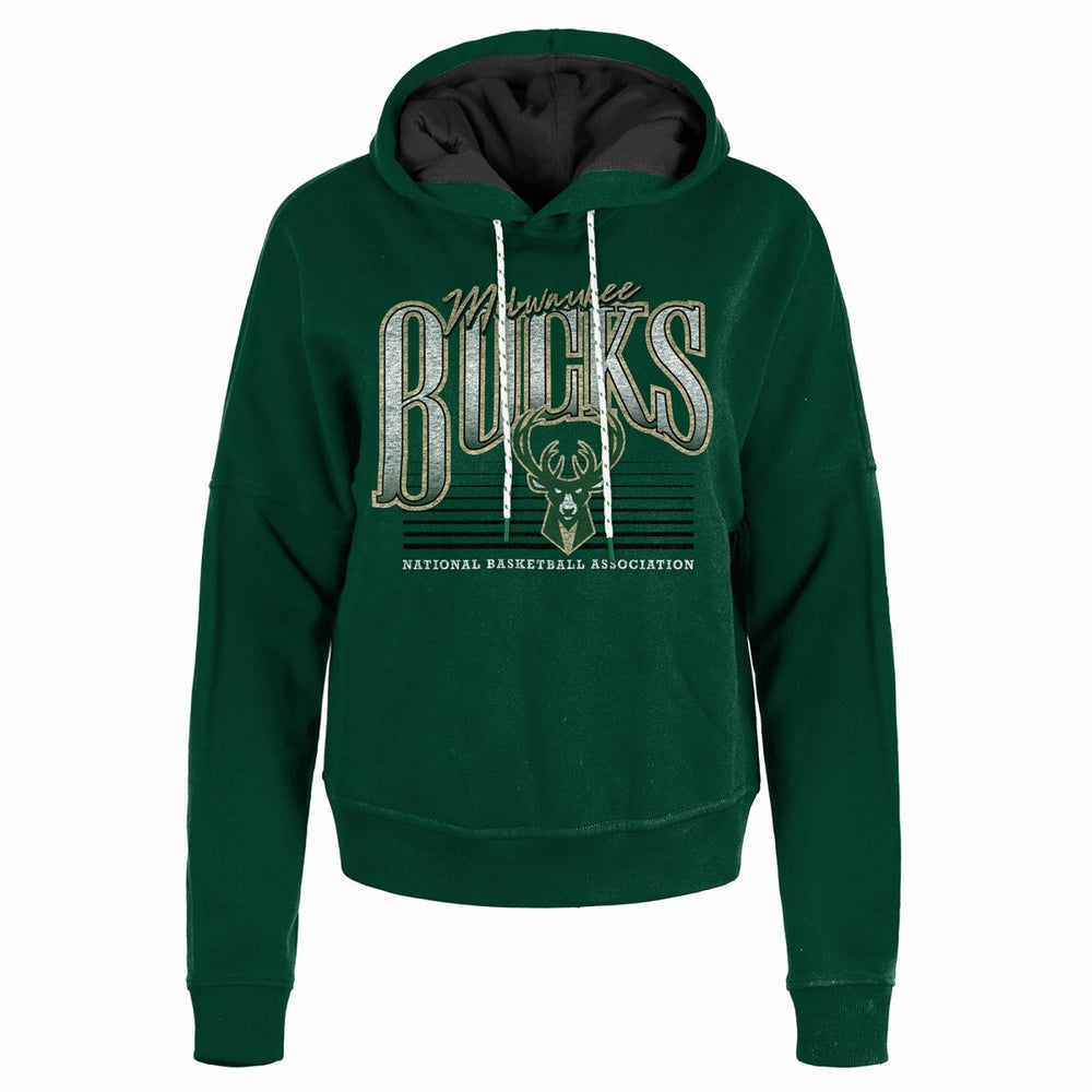 Milwaukee Bucks Women's Boxy Pullover Hoodie - Hunter Green | New Era sale