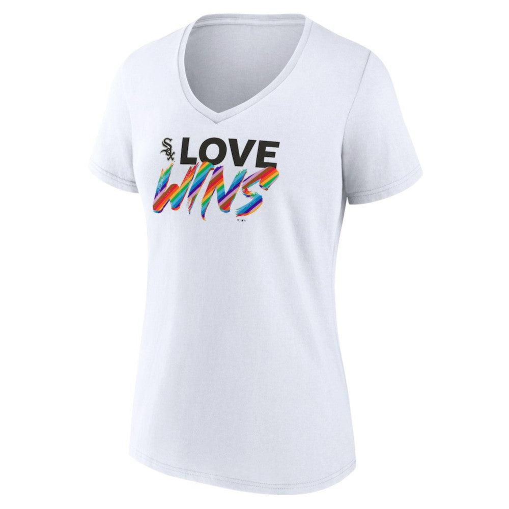 Chicago White Sox Women's Love Wins V-Neck T-Shirt - White