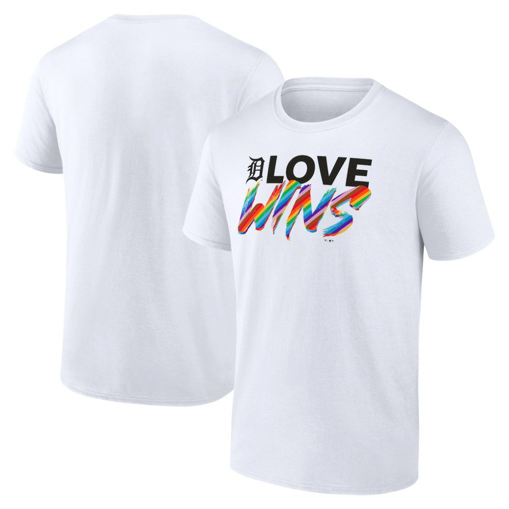 Detroit Tigers Love Wins T-Shirt - White