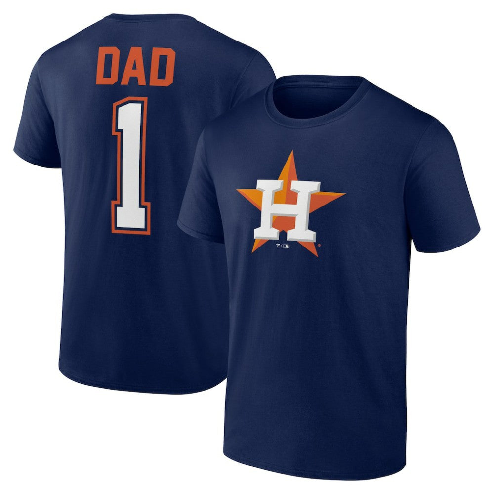 Houston Astros Father's Day #1 Dad T-Shirt - Navy