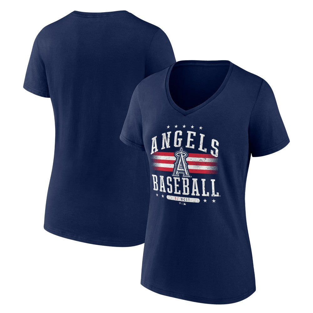 Los Angeles Angels Women's Americana Team V-Neck T-Shirt - Navy