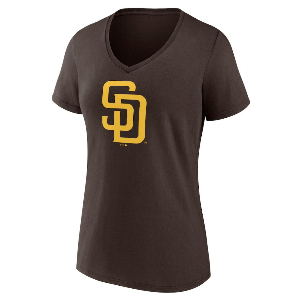 San Diego Padres Women's Mother's Day #1 Mom V-Neck T-Shirt - Brown